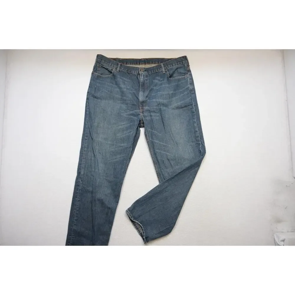 Levi's 550 Relaxed Fit Straight‎ Blue Denim Jeans Rugged Mens Size 44 x 32